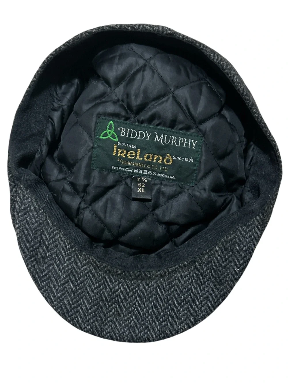 Biddy Murphy Irish Wool Tweed Newsboy Cap for Men, Herringbone